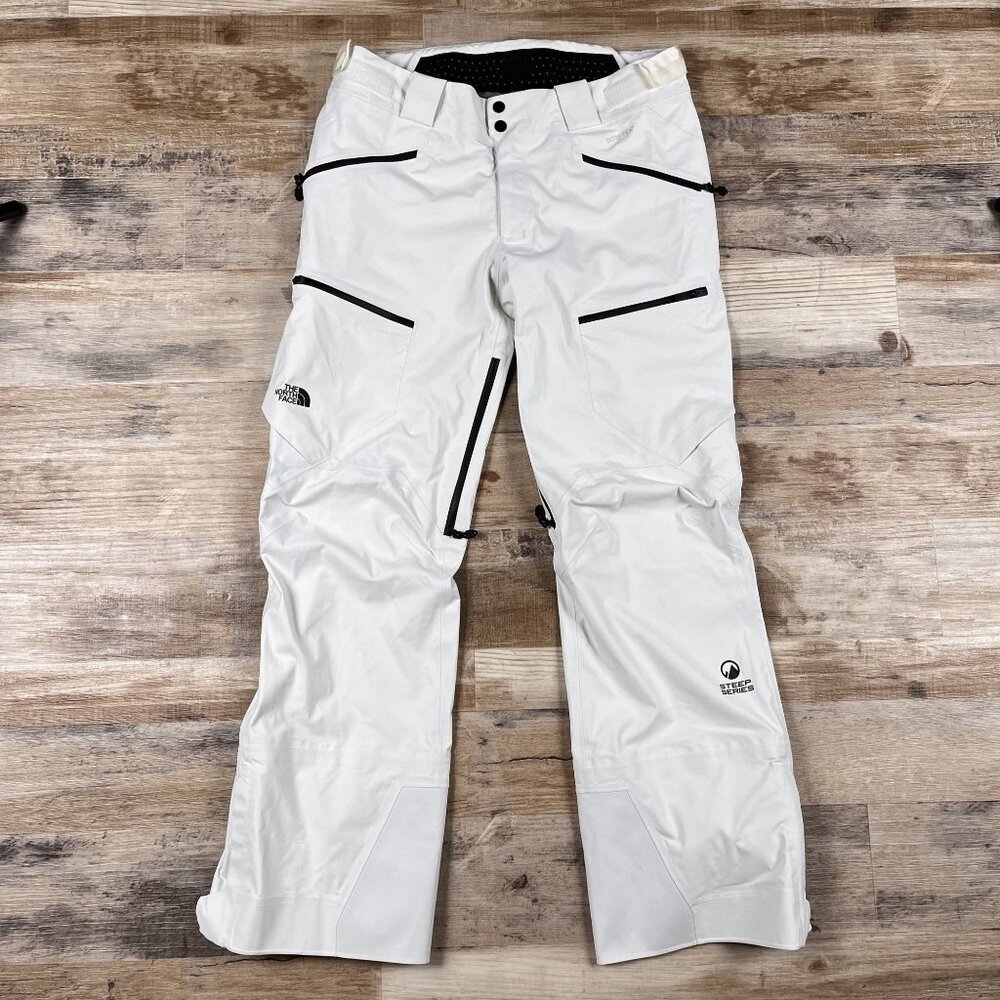 Women's The North Face Vaporous Grey Cream Purist Gore-Tex Ski Snow Pants Size L